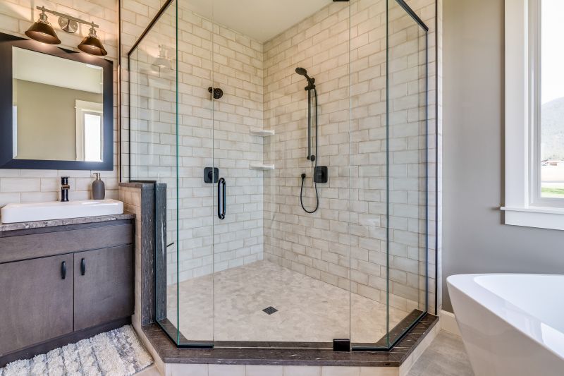 Sleek Shower Enclosure with Sliding Glass Doors